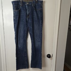 American Eagle Outfitters Men's Dark Blue Bootcut Jeans